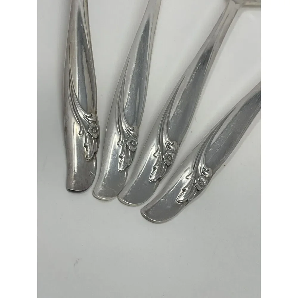 International Rogers EXQUISITE Silverplate 1957 Teaspoons 6 1/8” Set Of 4